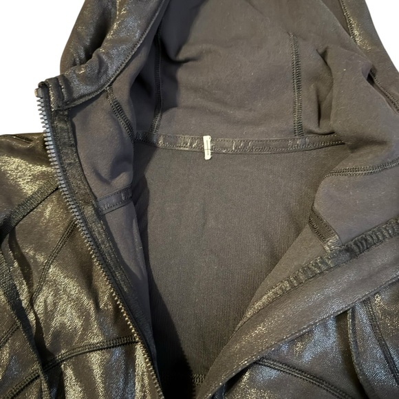 Lululemon Hooded Define Jacket Shine Size 6 Radiate Foil Black Size 6 - Picture 5 of 5